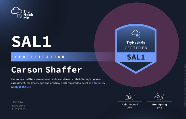 ryHackMe SAL1 Certification in Bangladesh – Subscriptions Mart BD